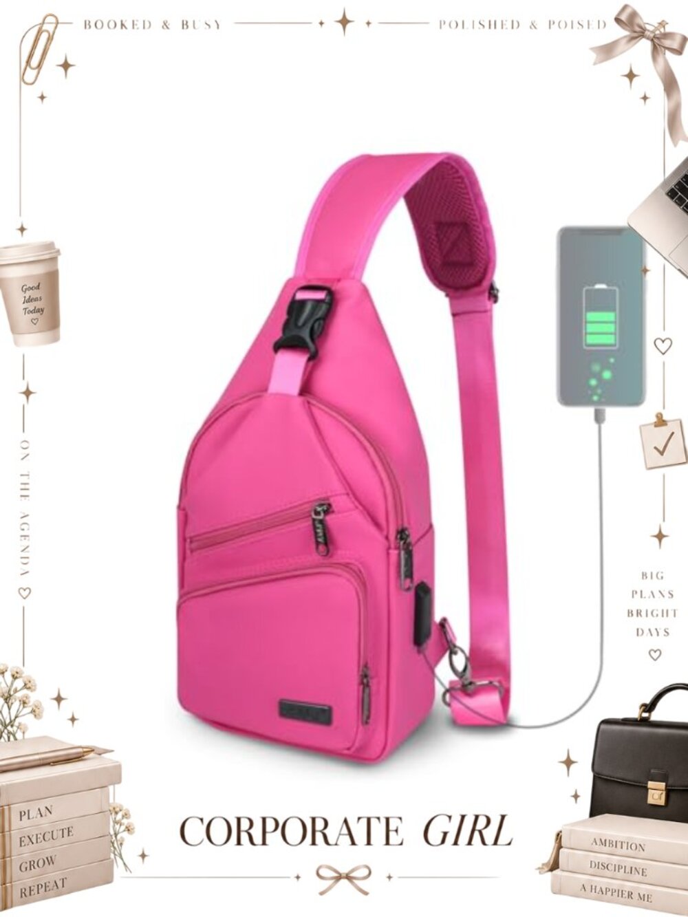 Sling Bag Crossbody Shoulder Backpack Travel Chest Daypack Nylon
